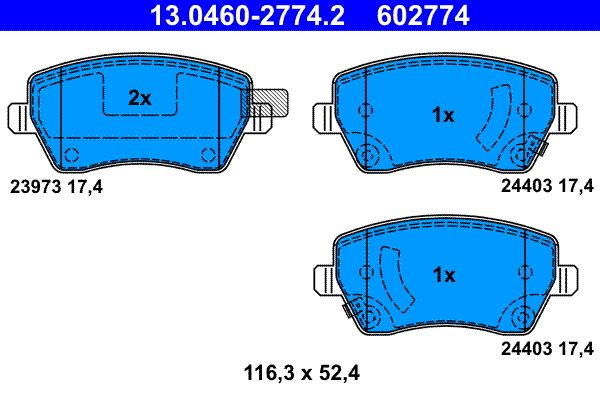 Гальмівні колодки дискові ATE 13046027742 - zapix