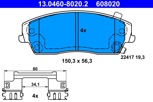 Гальмівні колодки дискові ATE 13046080202 - zapix