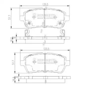 Гальмівні колодки дискові NIPPARTS N3606022 - zapix