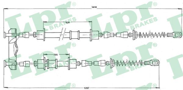 Трос ручного гальма LPR C0572B - zapix