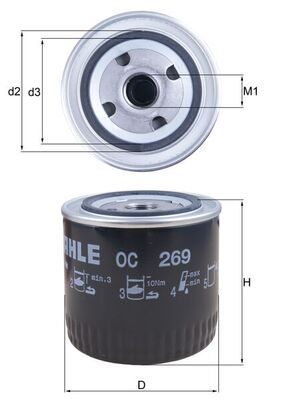 Оливний фільтр MAHLE OC269 - zapix