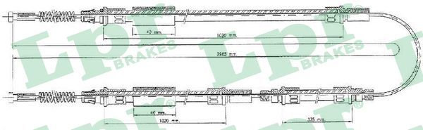Трос ручного гальма LPR C0280B - zapix