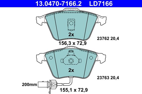 Гальмівні колодки дискові ATE 13047071662 - zapix