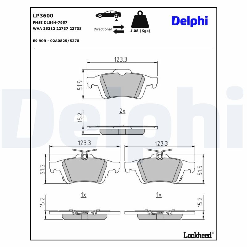 Гальмівні колодки дискові DELPHI LP3600 - zapix