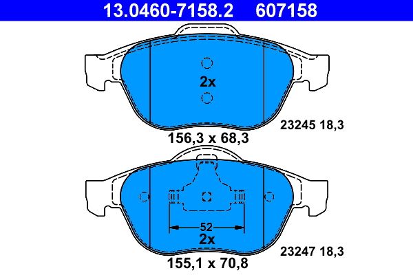 Гальмівні колодки дискові ATE 13046071582 - zapix
