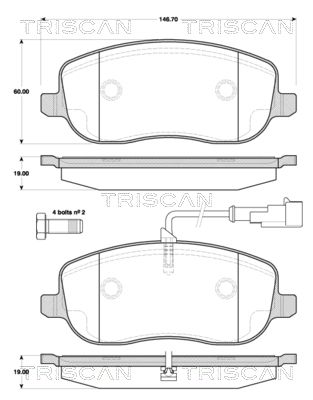 Гальмівні колодки дискові TRISCAN 811015045 - zapix