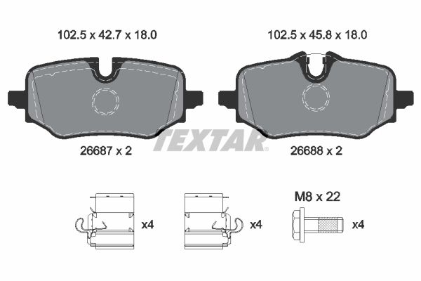 Гальмівні колодки дискові TEXTAR 2668701 - zapix