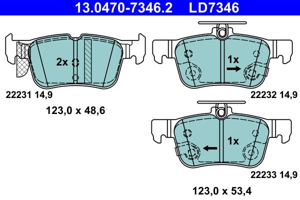 Гальмівні колодки дискові ATE 13047073462 - zapix