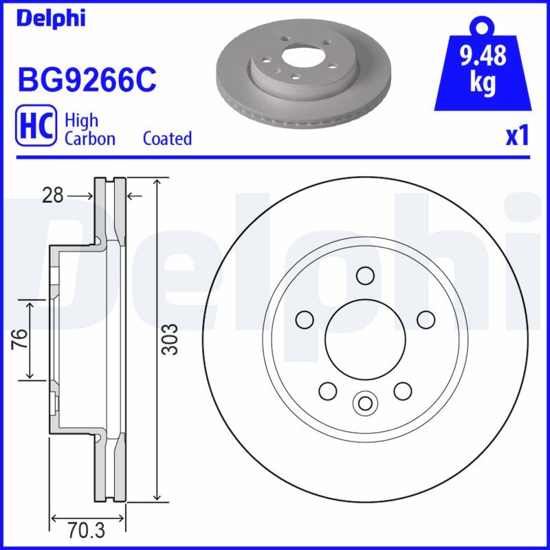 Тормозной диск DELPHI BG9266C