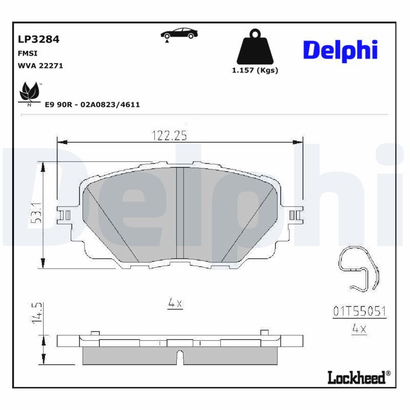 Гальмівні колодки дискові DELPHI LP3284