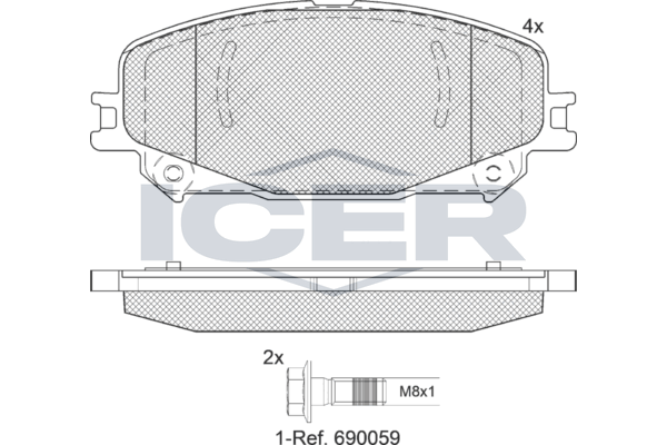 Тормозные колодки дисковые ICER 182304
