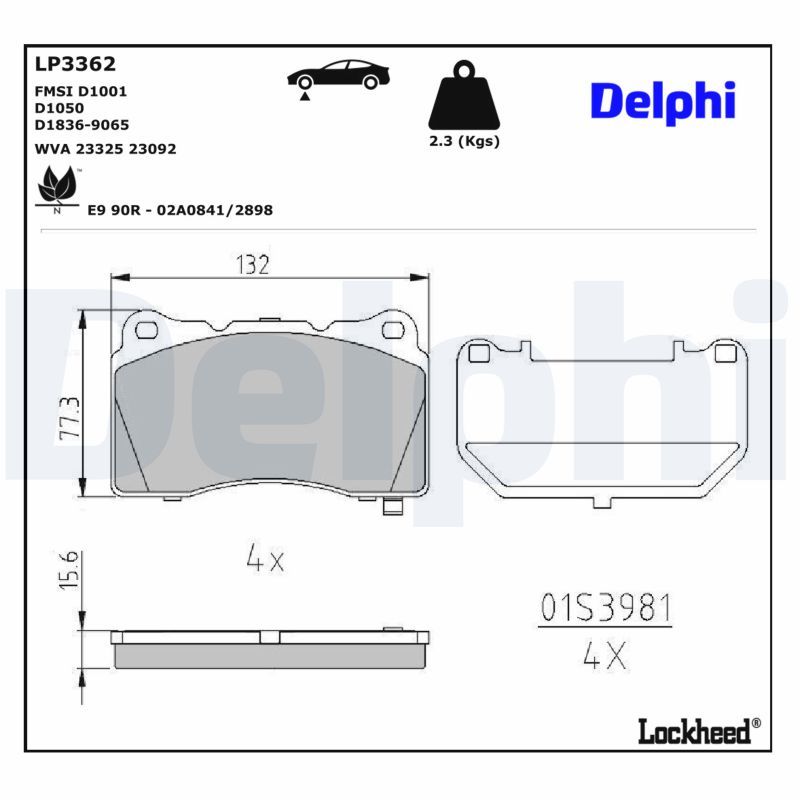 Гальмівні колодки дискові DELPHI LP3362 - zapix