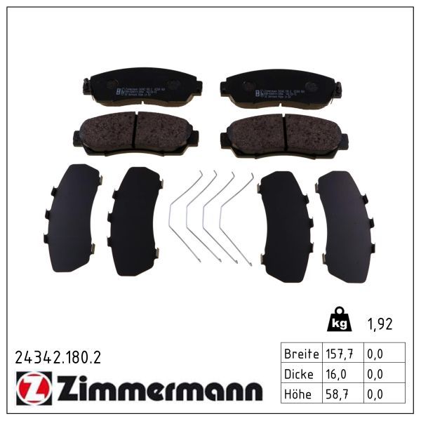 Гальмівні колодки дискові ZIMMERMANN 243421802 - zapix