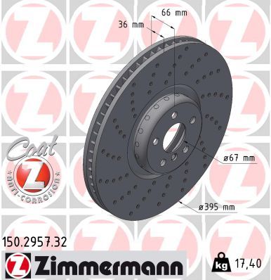 Гальмівний диск ZIMMERMANN 150295732 - zapix