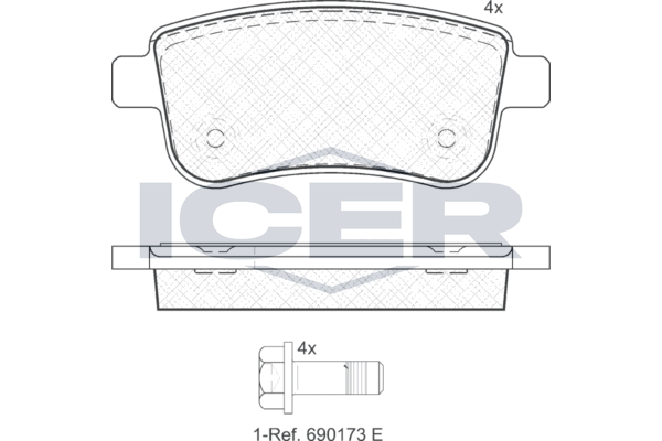 Тормозные колодки дисковые ICER 181904