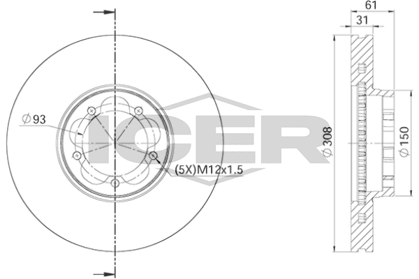 Гальмівний диск ICER 78BD65481 - zapix