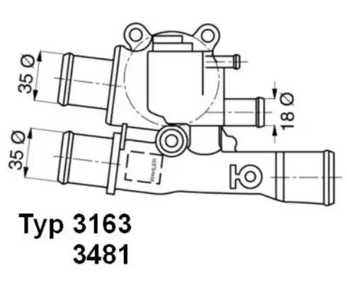 Термостат BORGWARNER (WAHLER) 316388D - zapix