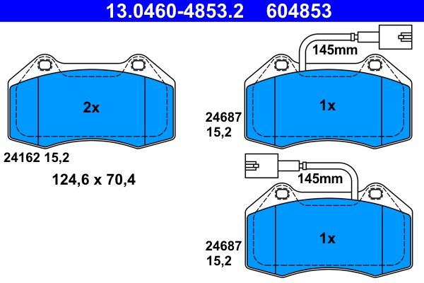 Гальмівні колодки дискові ATE 13046048532 - zapix