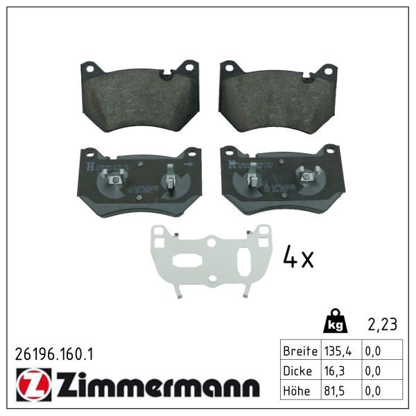 Гальмівні колодки дискові ZIMMERMANN 261961601 - zapix