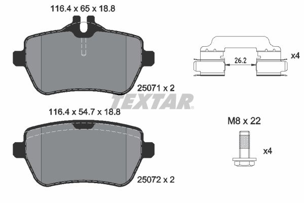 Гальмівні колодки дискові TEXTAR 2507101 - zapix