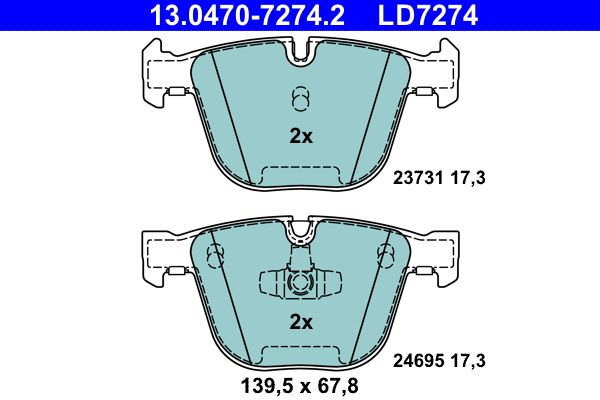 Гальмівні колодки дискові ATE 13047072742 - zapix