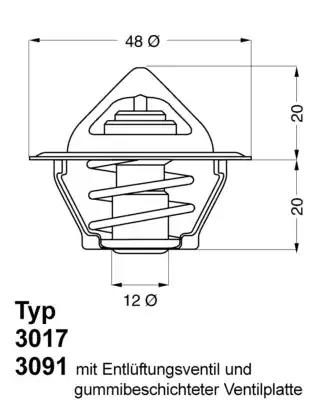 Термостат BORGWARNER (WAHLER) 301792D50 - zapix