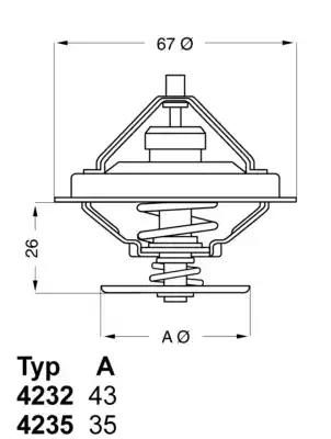 Термостат BORGWARNER (WAHLER) 423580D - zapix