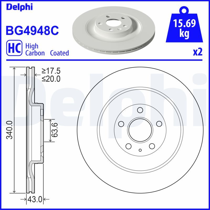 Гальмівний диск DELPHI BG4948C - zapix