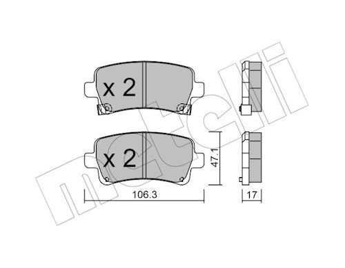Гальмівні колодки дискові METELLI 2208440 - zapix