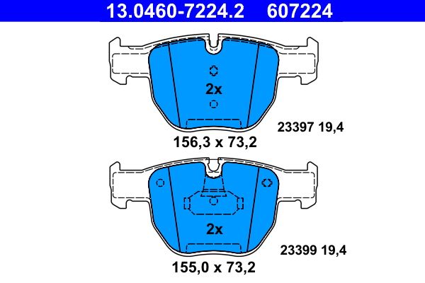 Гальмівні колодки дискові ATE 13046072242 - zapix