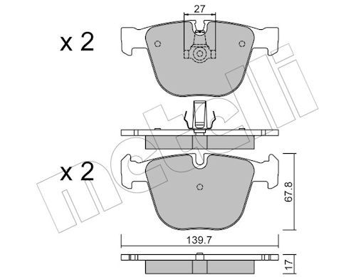 Гальмівні колодки дискові METELLI 2207739 - zapix
