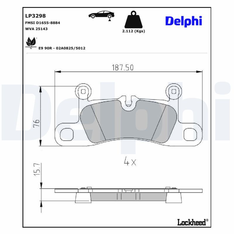 Гальмівні колодки дискові DELPHI LP3298