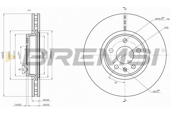 Тормозной диск BREMSI CD8761V