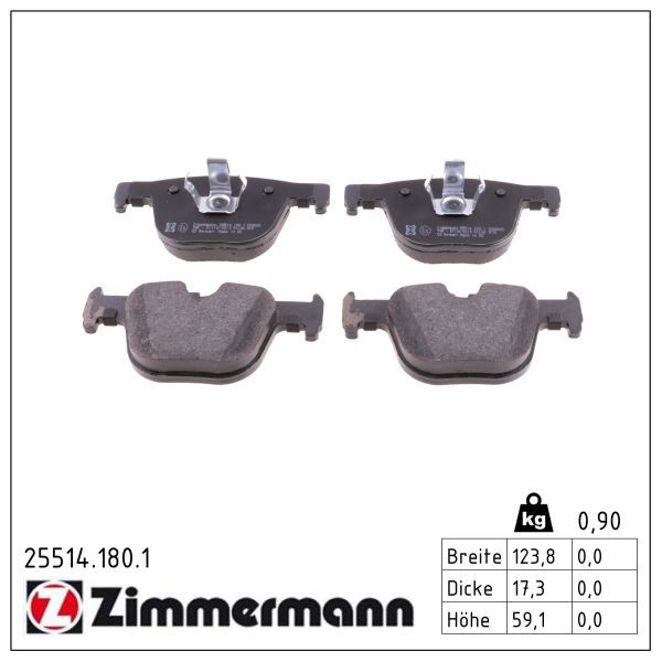 Гальмівні колодки дискові ZIMMERMANN 255141801 - zapix