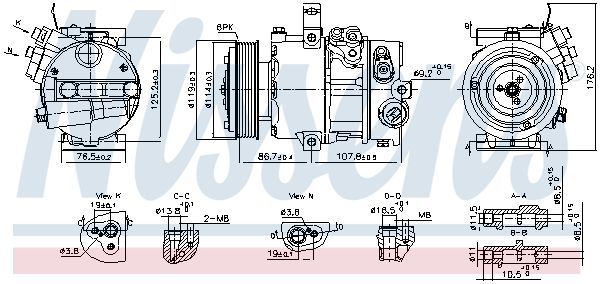 Компресор кондиціонера NISSENS 890751 - zapix
