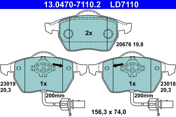 Гальмівні колодки дискові ATE 13047071102 - zapix