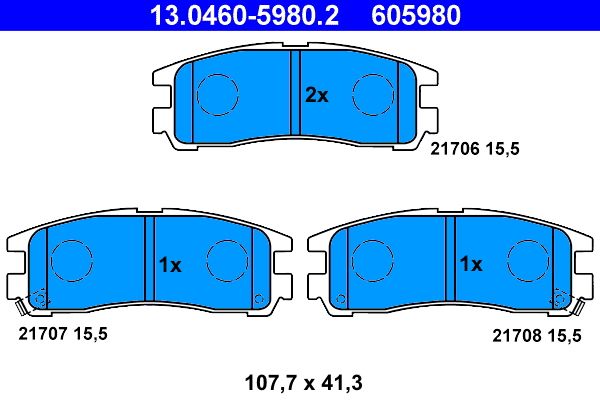 Гальмівні колодки дискові ATE 13046059802 - zapix