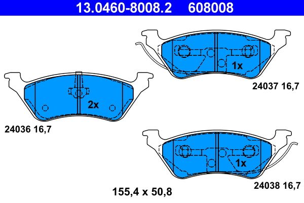 Гальмівні колодки дискові ATE 13046080082 - zapix