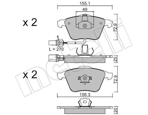 Гальмівні колодки дискові METELLI 2205491 - zapix