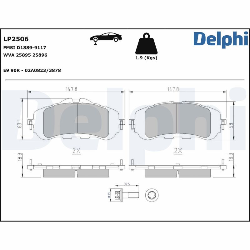 Гальмівні колодки дискові DELPHI LP2506 - zapix