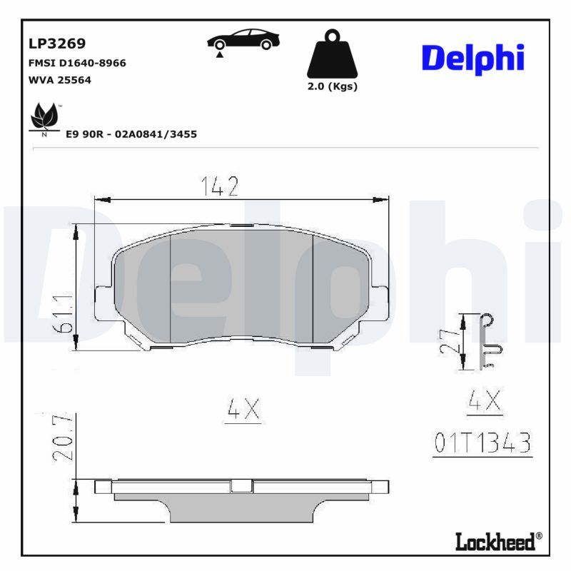 Гальмівні колодки дискові DELPHI LP3269 - zapix