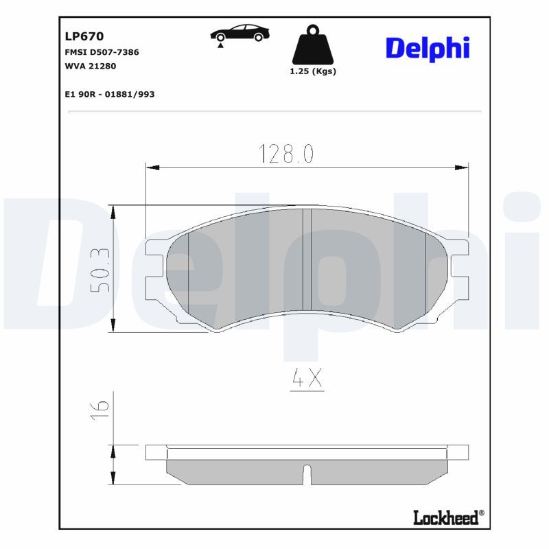 Гальмівні колодки дискові DELPHI LP670 - zapix