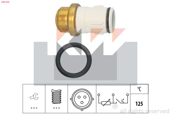 Датчик температури охолоджуючої рідини KW 530533 - zapix