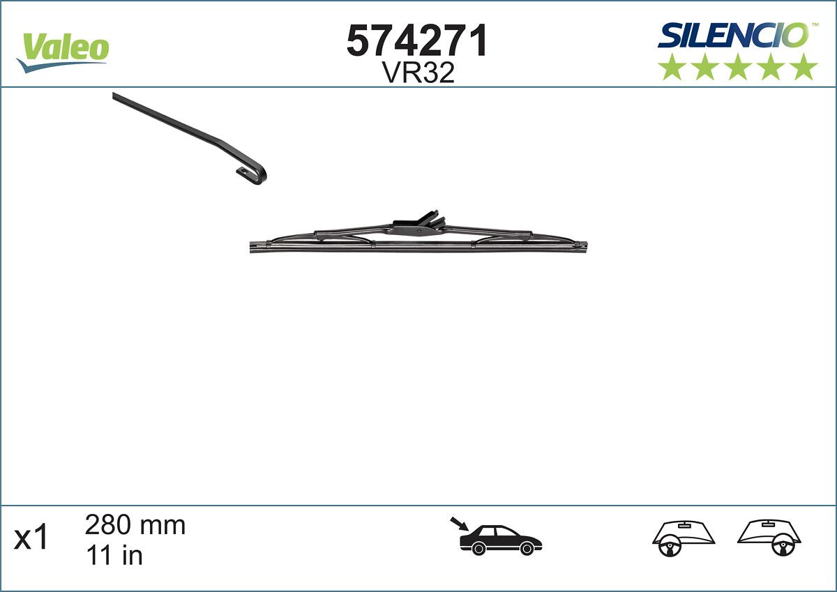 Щітка склоочисника VALEO 574271 - zapix