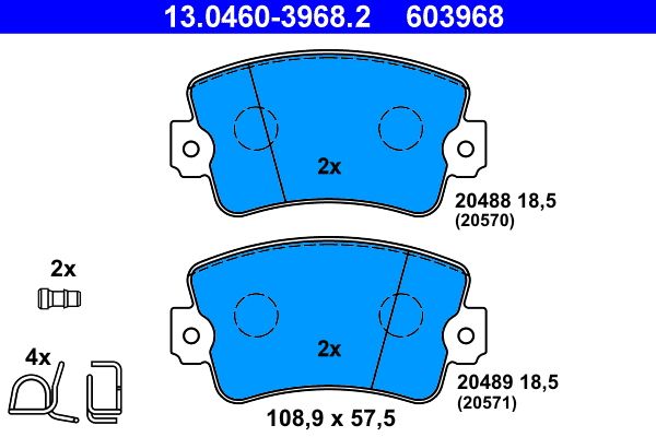 Гальмівні колодки дискові ATE 13046039682 - zapix