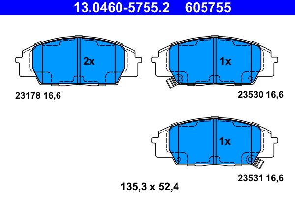 Гальмівні колодки дискові ATE 13046057552 - zapix