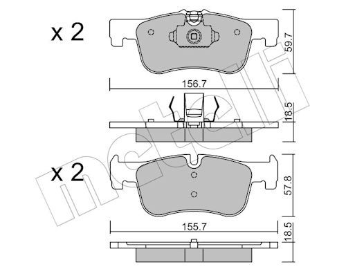 Гальмівні колодки дискові METELLI 2209590 - zapix
