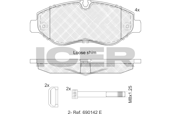 Гальмівні колодки дискові ICER LM1786 - zapix