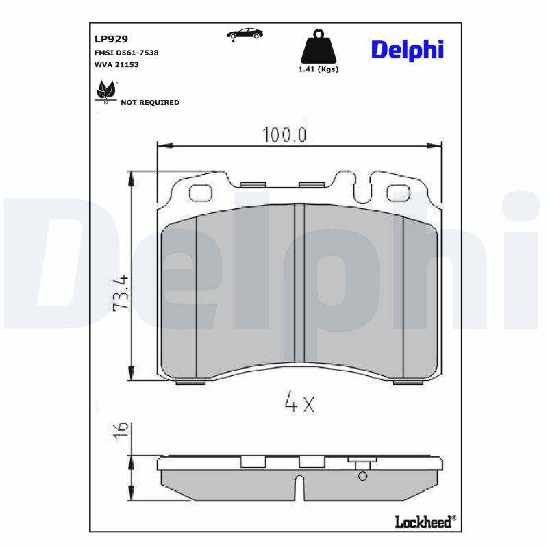 Гальмівні колодки дискові DELPHI LP929 - zapix