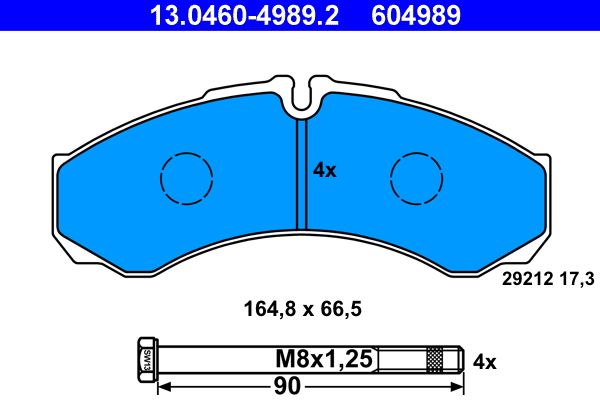 Гальмівні колодки дискові ATE 13046049892 - zapix